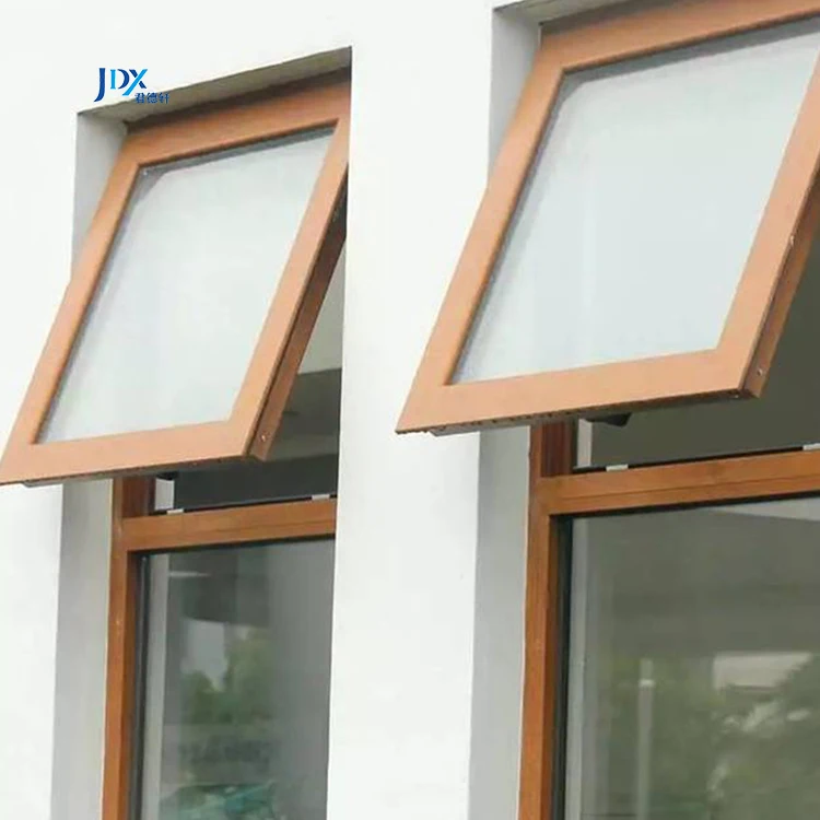 Jundexuan White Inward Opening Awning Window UPVC Frame Awning Windows With Single Tempered Glass For Basement