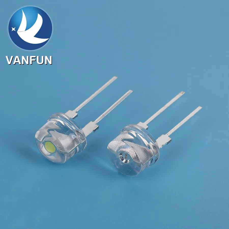 Van Fun Hot New 2-Pin Through-Hole LED Straw Hat Diode 5V Max. Reverse Volta with 12V Peak Reverse Volta