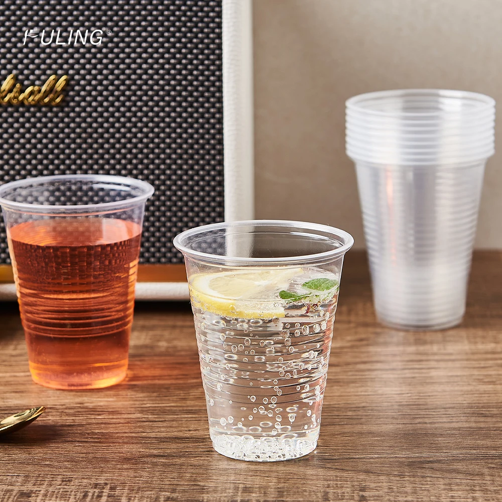 FULING Wholesale 7 oz Clear Plastic Cups Disposable Cold Drinking Water Cups