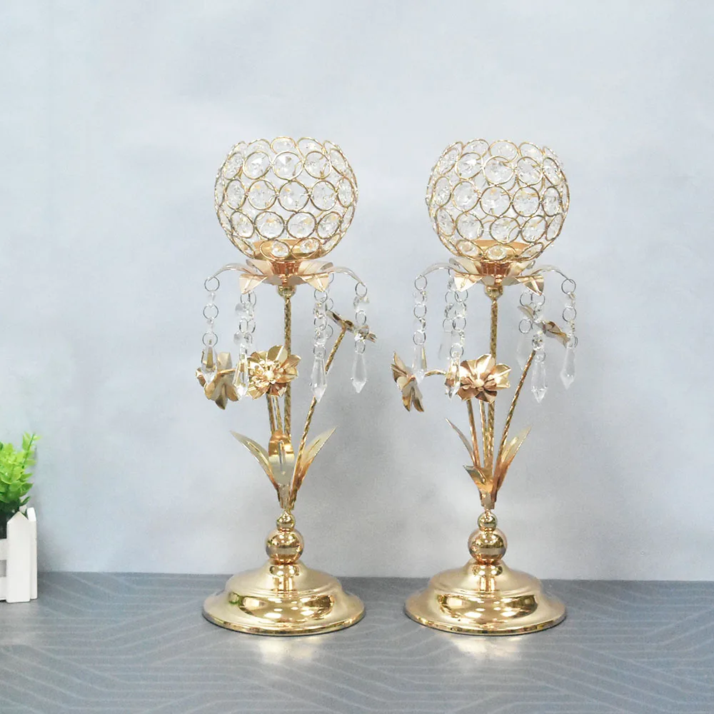 metal candle holder Set of  crystal candlestick holder metal candle holders lanterns candle jars