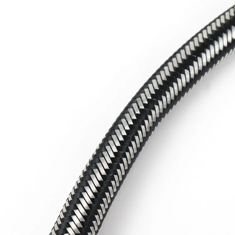 hot sale half nylon with half ss 304 wire mixed flexible braided hose