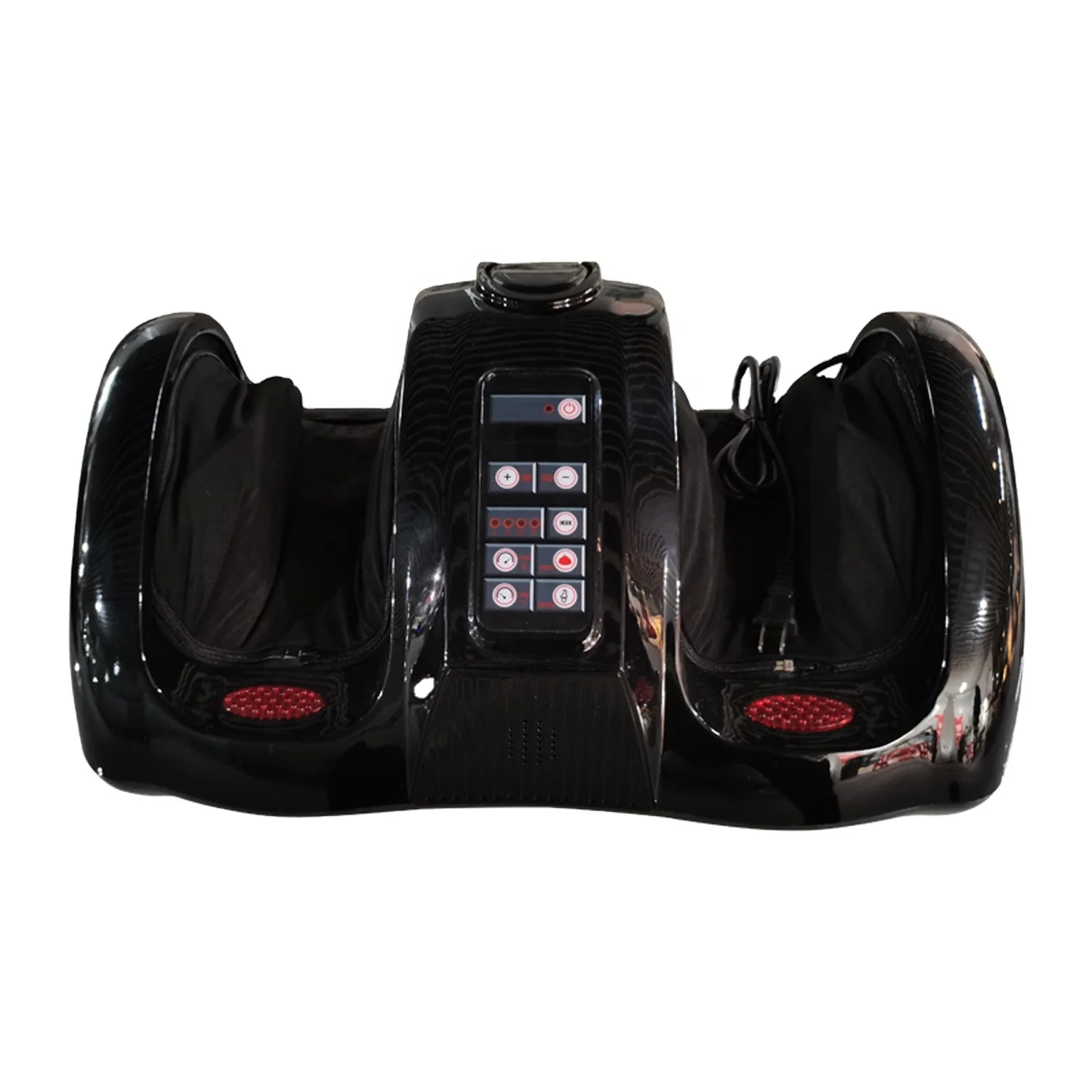 2022 Latest Hot Full Foot Calf and Leg Massager Electric Portable Heated Beautician Shiatsu Air Compression Function Black