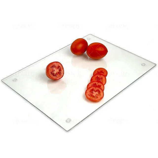 Clear Tempered Glass Cutting Board, 12 x 16 inches, Smooth Surface, Scratch, Heat, Shatter Resistant, Dishwasher Safe