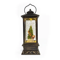 Low MOQ glittering tabletop Promotional Decoration Flying Santa Reindeer in Sleigh Led Electric Christmas Snow Globe For Sale