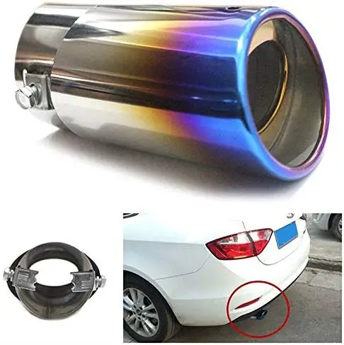 Косой сгоревший синий титановый автомобиль нержавеющая сталь выхлопные трубы глушитель наконечники