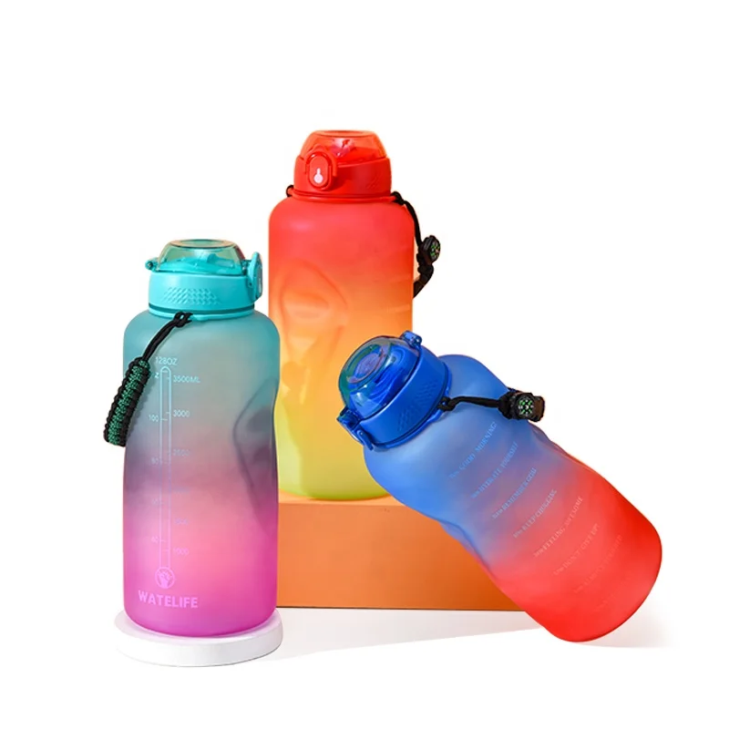 Fitness tritan Bpa Free Plastic GYM motivational water bottle for sport