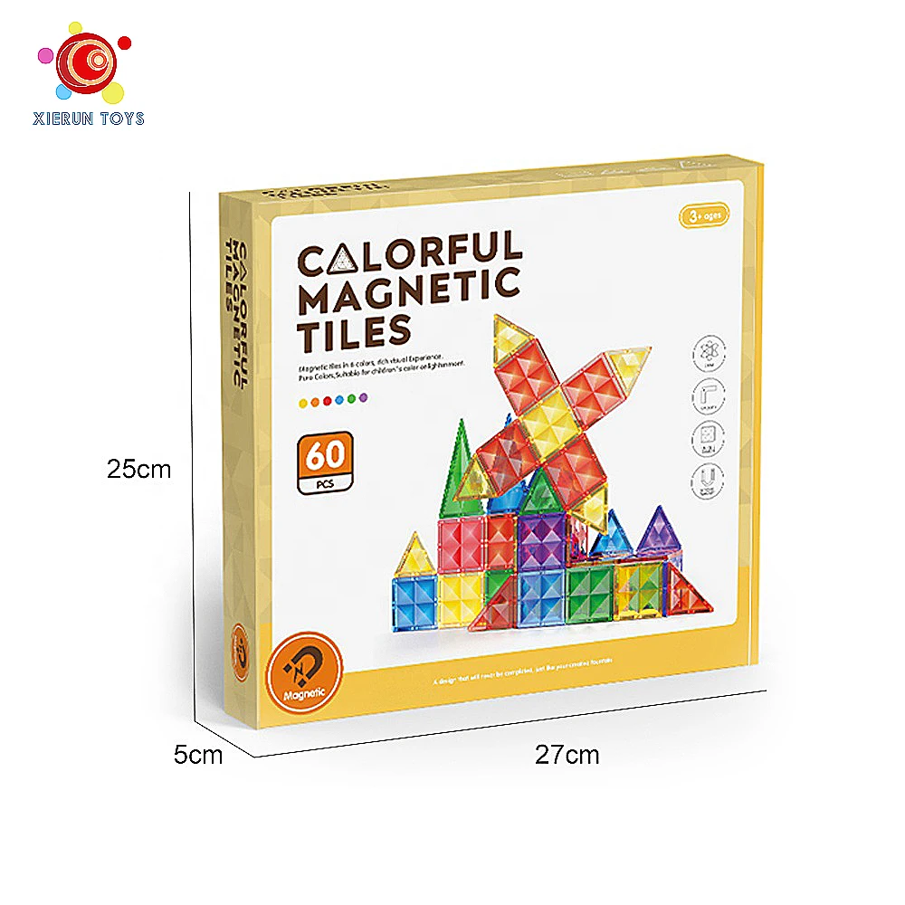 diamond magnetic tiles building blocks play set educational diy assembly 3d colorful window magnetic dome tiles for kids