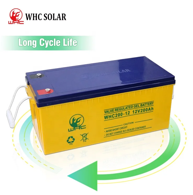 WHC Top Quality long life deep cycle 12v 48v 72v solar gel battery 200ah storage vrla sealed lead acid batteries solar panel