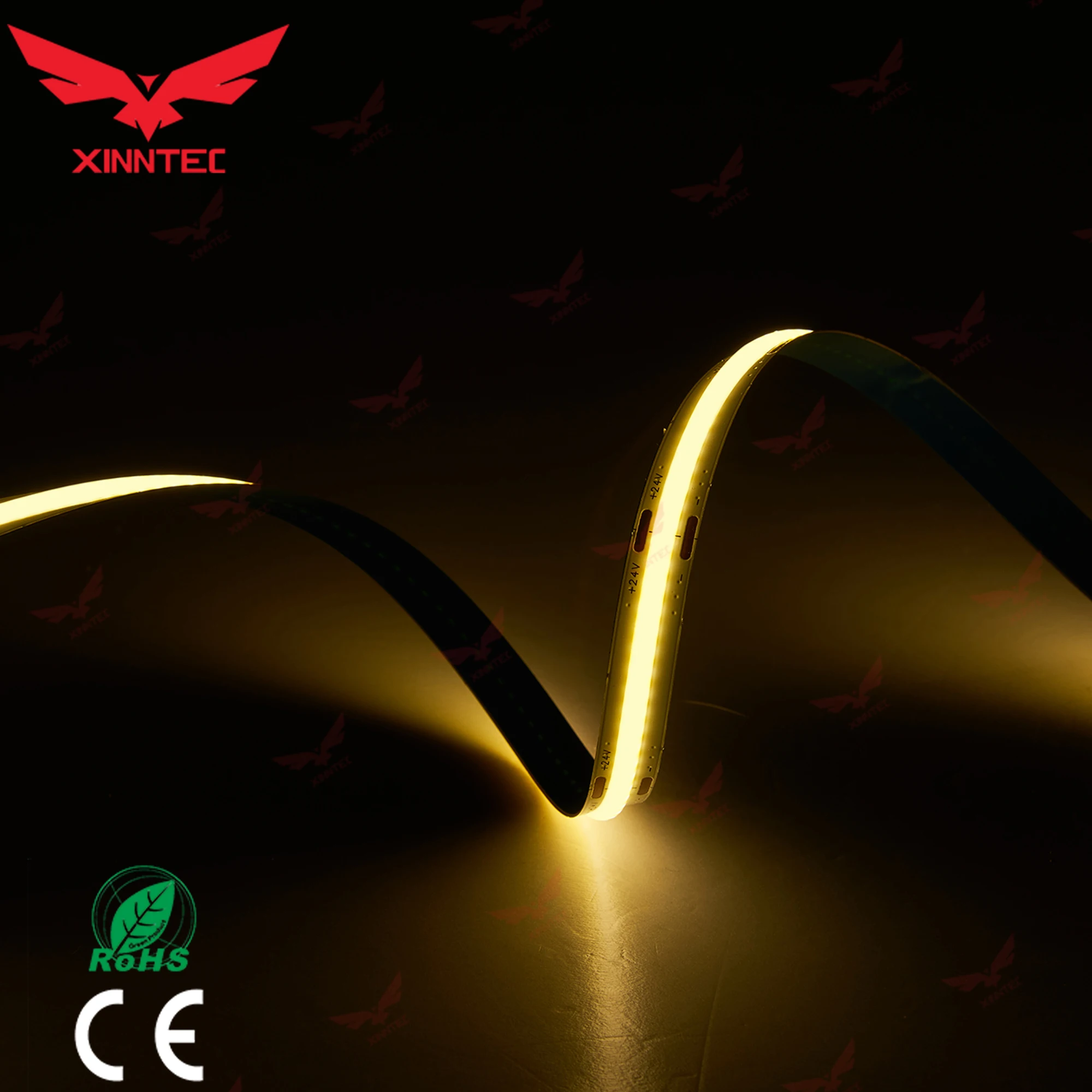  DC12V / DC24V Cuttable 11W IP44 256 Chips 8 mm Width Flexible 3M Tape Light Luz de la tira LED strip COB Strip