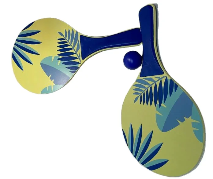 OEM custom printed wooden beach bat and ball set promotional beach paddle racket game