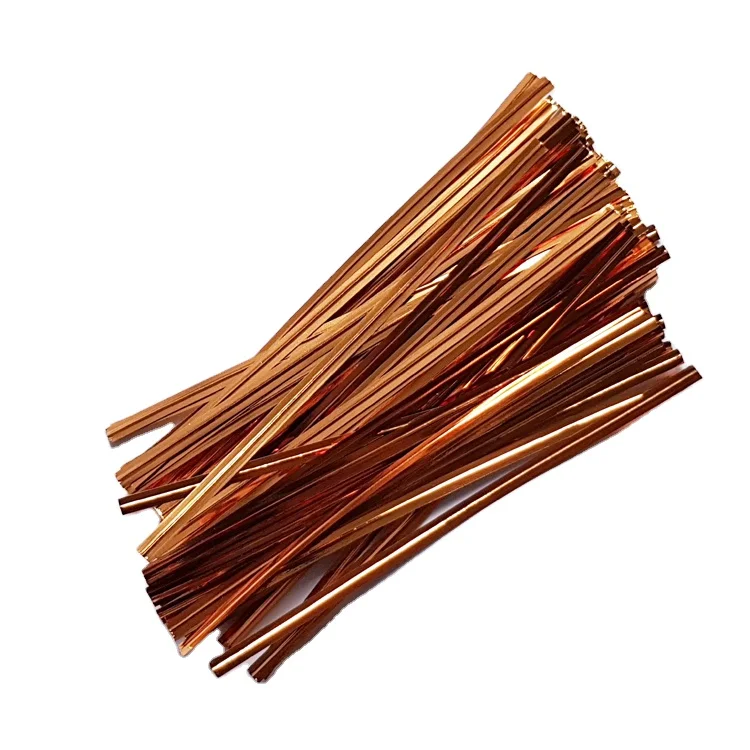 China factory 10cm golden silver white red color bread bag twist ties