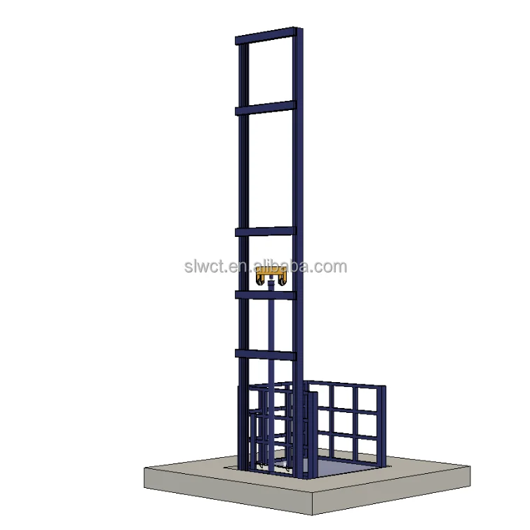 AC powered cargo elevator hydraulic single mast goods lift platform
