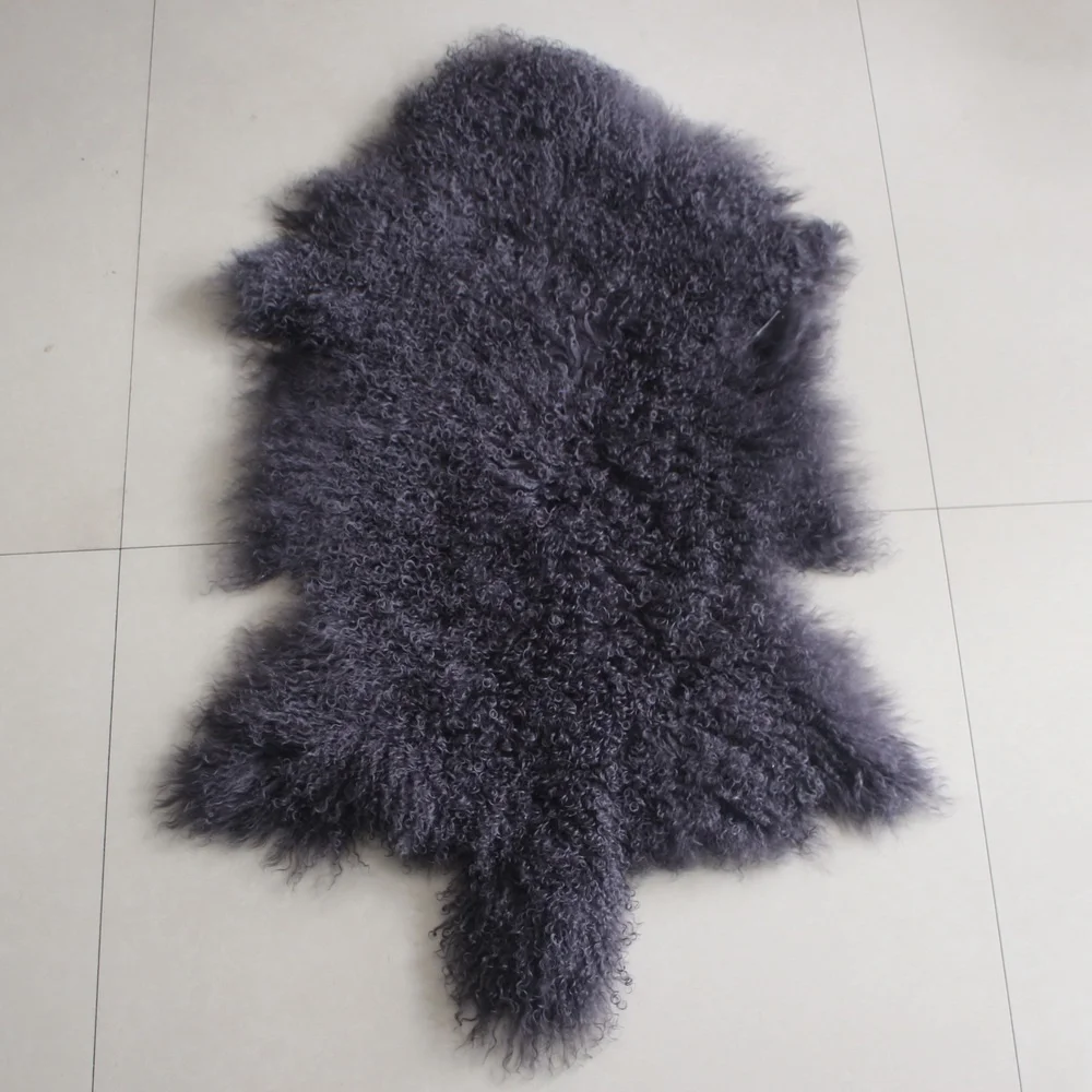CFR50 Handmade long pile wool Mongolian lambskin fur carpet rug for home kitchen floor hotel