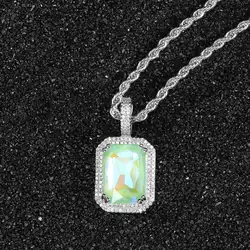 Craft Wolf hip hop jewelry fashion 925 sliver color  men women tennis ice out Zircon ruby cuban link chain choker Necklace