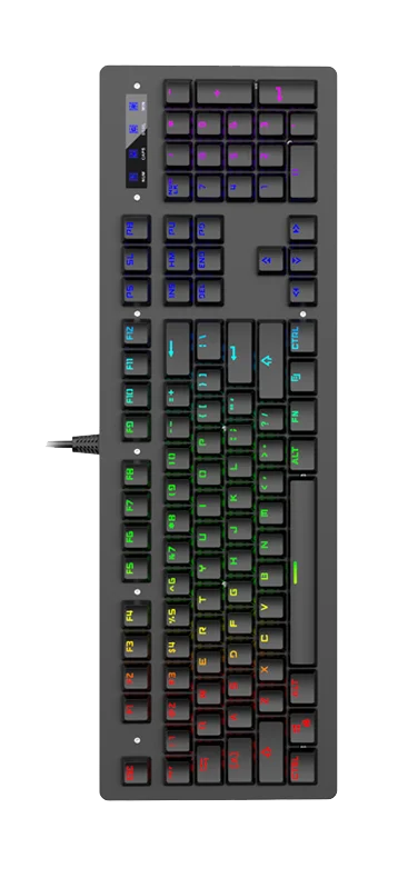 Mechanical Keyboard USB Wired Ergonomic Backlit Mechanical Feel Gaming Keyboard with Aluminium Alloy Panel