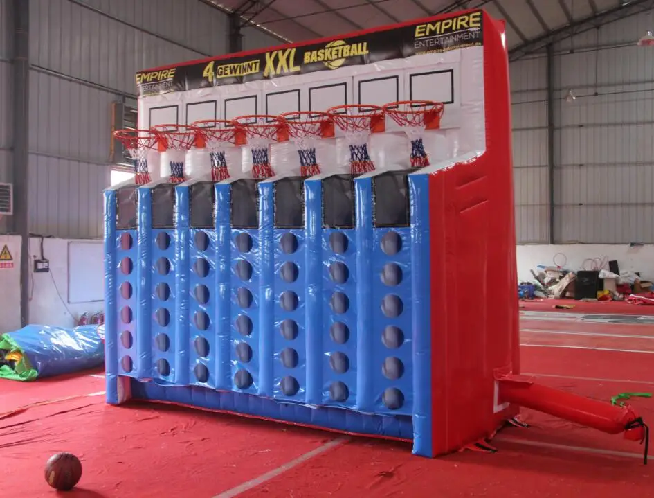 Commercial PVC Inflatable Basketball Connect 4 Game Inflatable Basketball Shooting Game