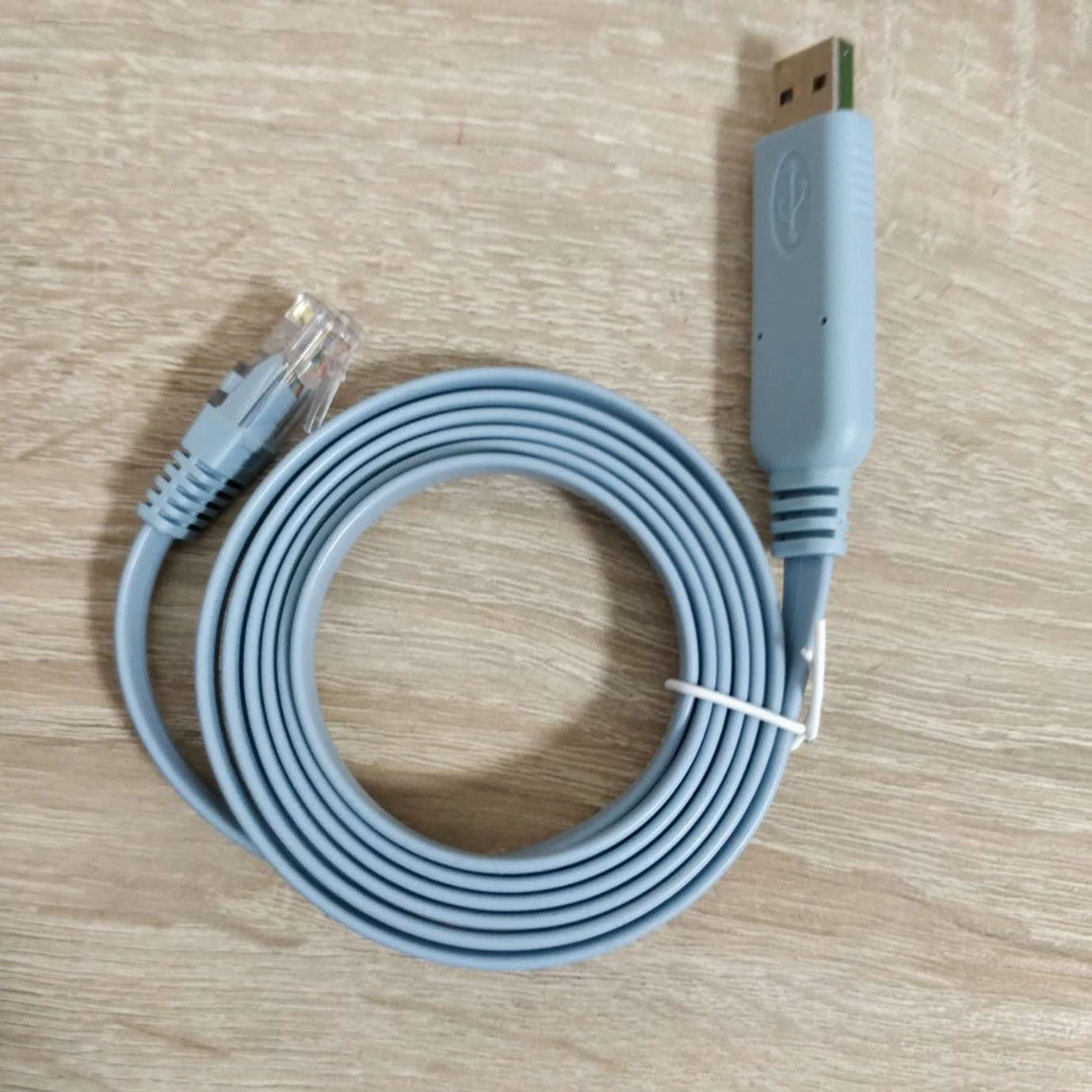 Shenzhen Factory 1.8m Blue flat usb 2.0 to RJ45 8pin 28AWG with RS232 chip console router adapter cable for computers