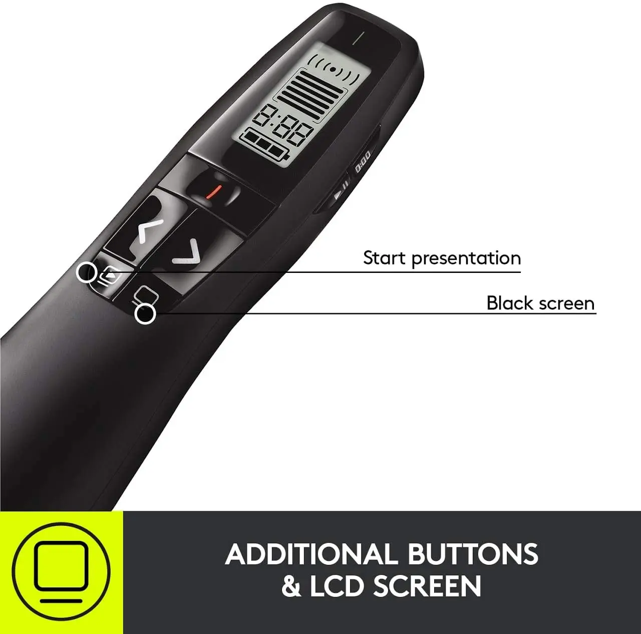 Logitech R800 Laser Presentation Remote With Lcd Display For Time Tracking