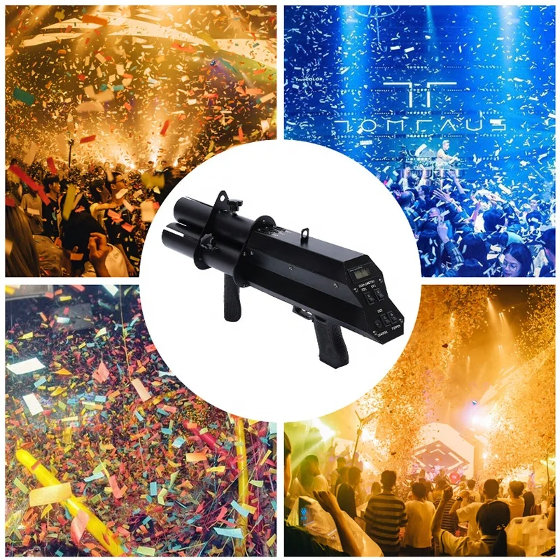 Hand hold Electric Confetti Shooter Rechargeable 3 Heads Shots Confetti Gun Making Machine