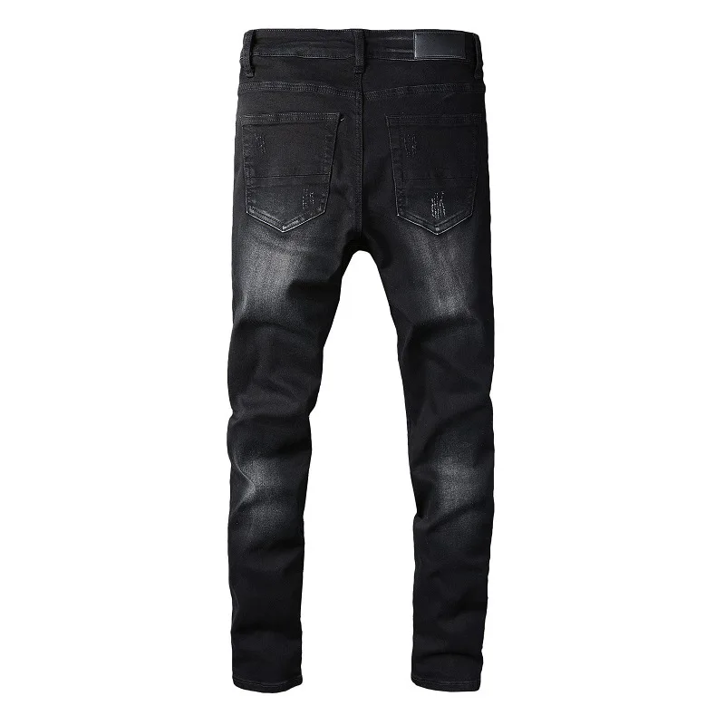 Designer famous brand Luxury clothing wholesale high waist cotton print denim jeans man