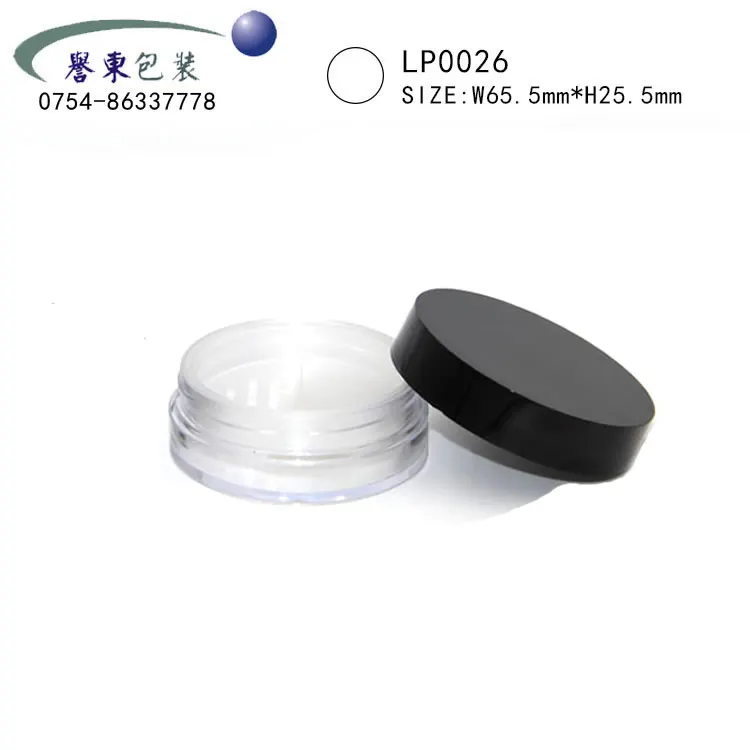 
Chic empty makeup small round container casing plastic highlighter packaging case loose powder jar with rotating sifter 
