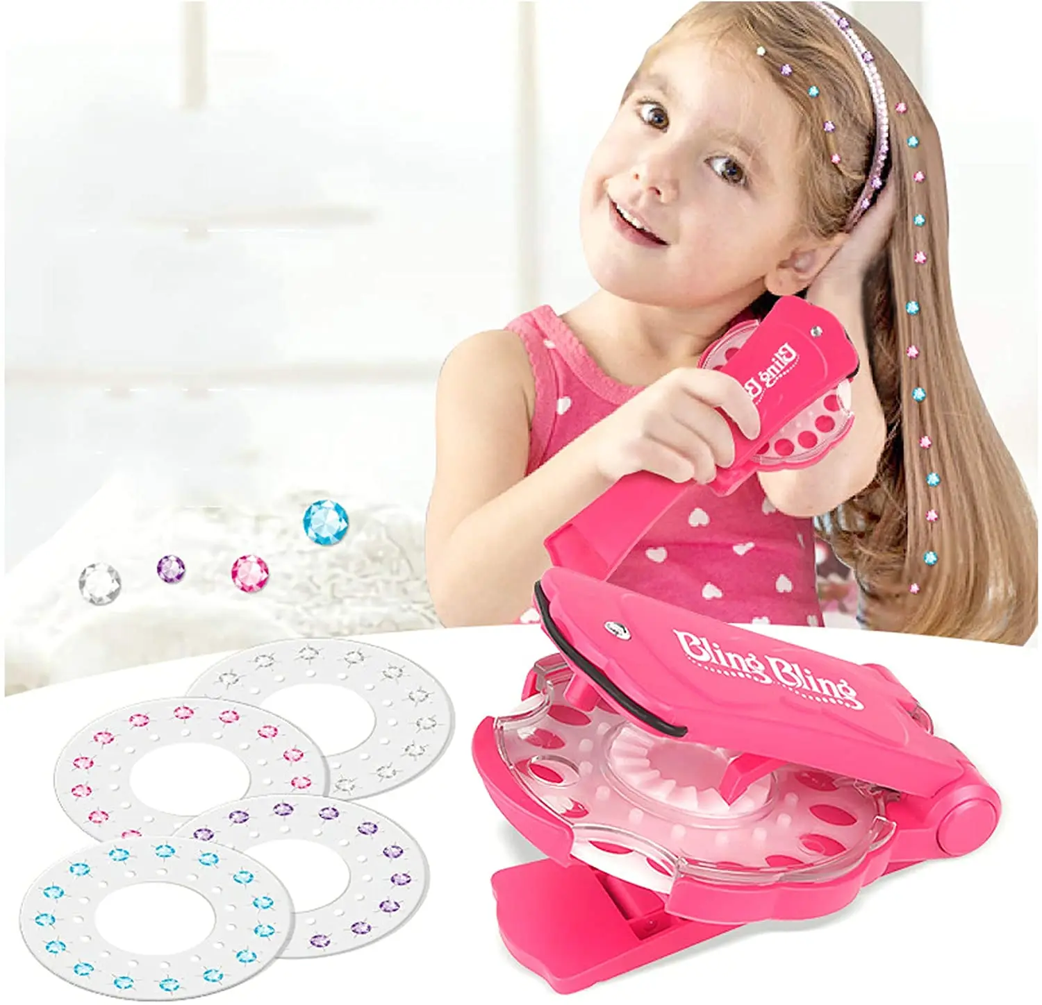 Amazon hot sell bling bling make up toys  Jewelry Making Kits for kids