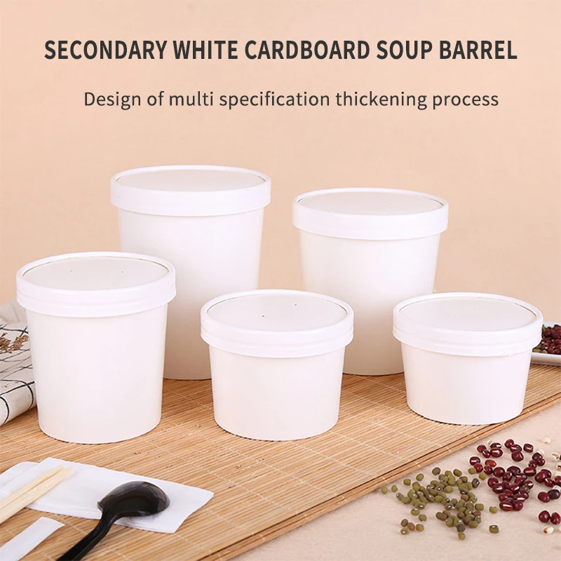 Logo Printed Disposable Paper Coffee Cups Salad Bowl With Lid Karton Bardak Foodcontainer Box Papercup Greaseproof Papper Cup