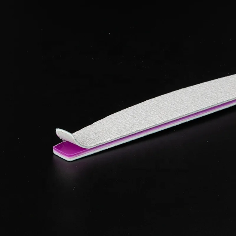 Reusable Strong Washable Half Moon Zebra Manicure Emery Board 80/80 Grit Nail Files 100 180 Custom Printed Logo Professional