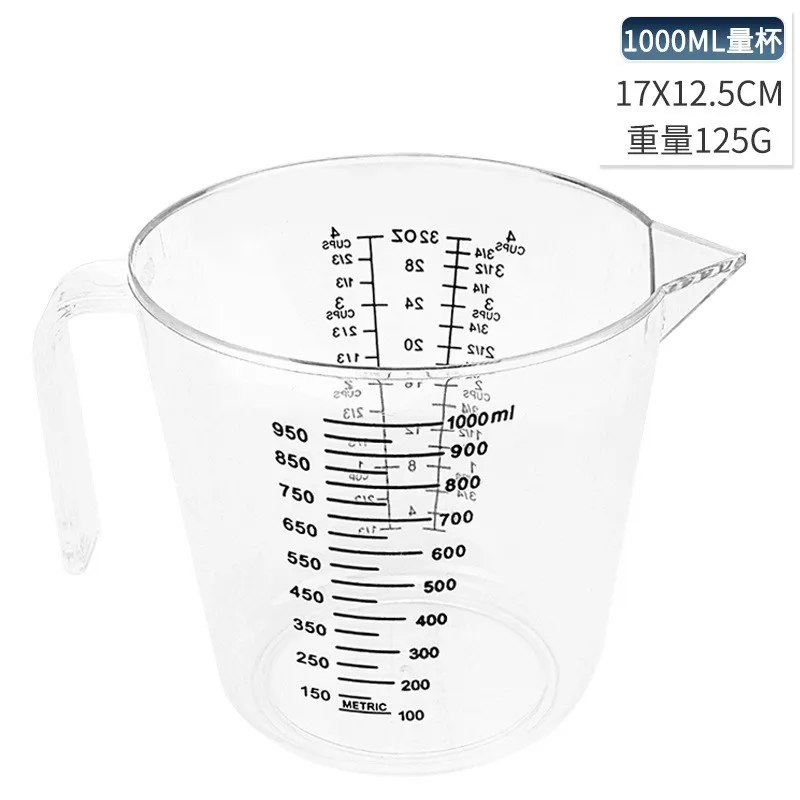 250ml600ml 1000 мл PP Мерный стакан прозрачные весы показать прозрачную кружку для заливки Спир 3 Размер измерительное устройство