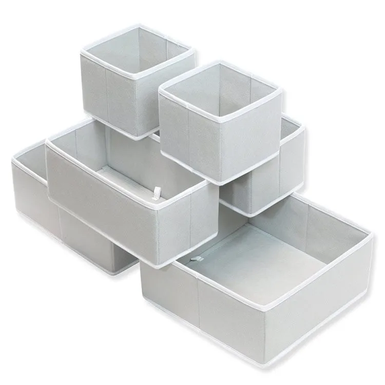 Explosive lidless split compartment non-woven underwear storage box fabric four-piece set socks bra storage box