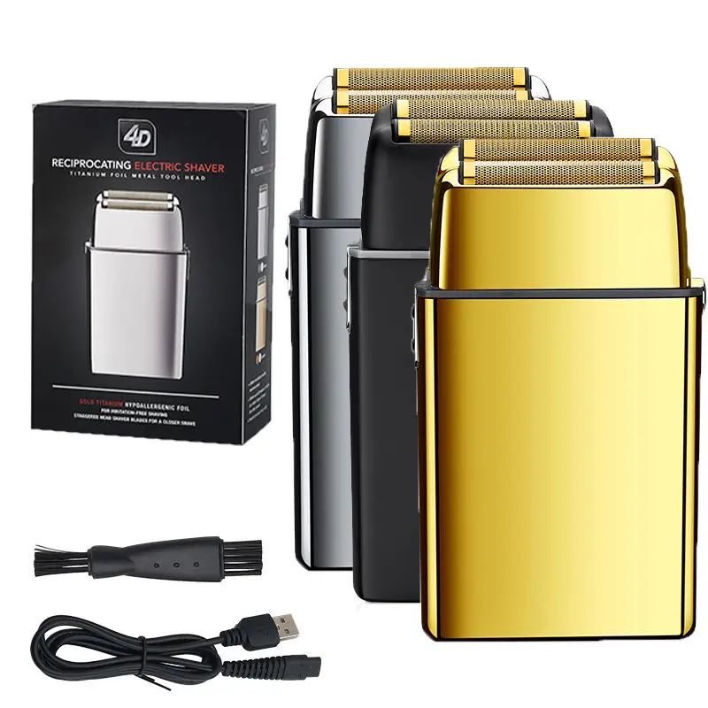 Razor Foil Shavers Men 2 in 1 Head Shavers Aluminum Foil Speed Adjustable Shaver Professional Beard Trimmer All Metal