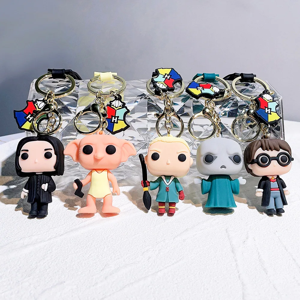 3D PVC cartoon anime keychain rubber custom Character Harry Porte Wristband Key chain Squirtle Car Bag Keyring Keychain