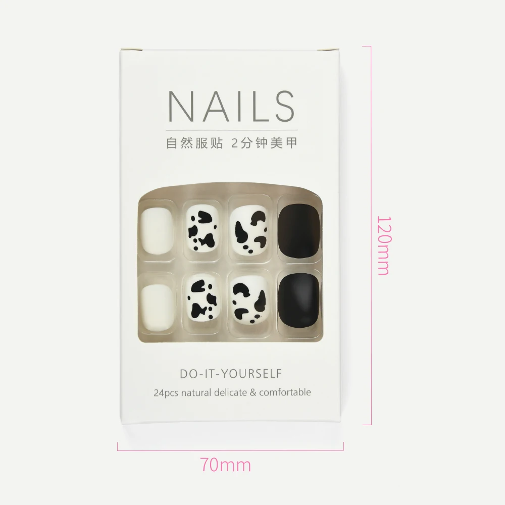 New Leopard Nails Press On French Coffin Acrylic Nails Artificial Fingernails Handmade False Gel Nail Tips for DIY