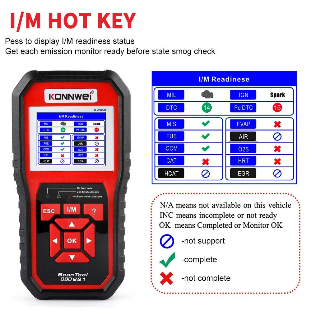 Автомобильный диагностический инструмент KONNWEI KW850 обнаружение 12 В OBD2 OBDII EOBD бензиновых и дизельных автомобилей на рынок США Европы