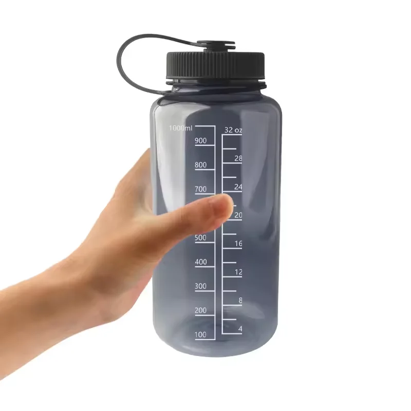 32oz 1000ml Sports Drinking Clear BPA Free Tritan Plastic Wide Mouth Water Bottle with Lid Custom Nalgene