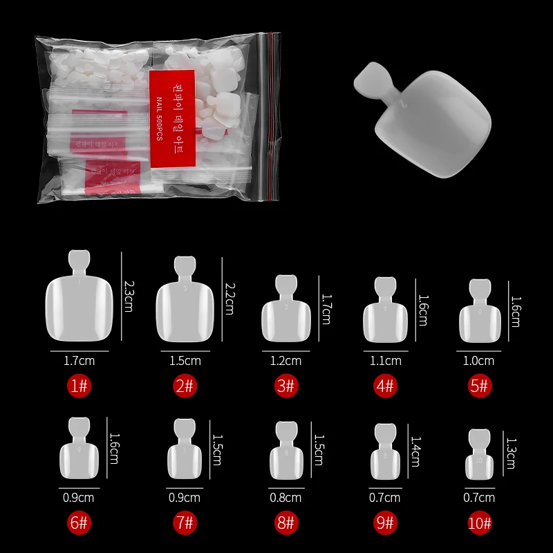 Nail Art Decoration 500pcs/bag Toe Nail Tips Artificial Acrylic Natural/Clear Manicure Toenails Beauty Tools Foot Nail
