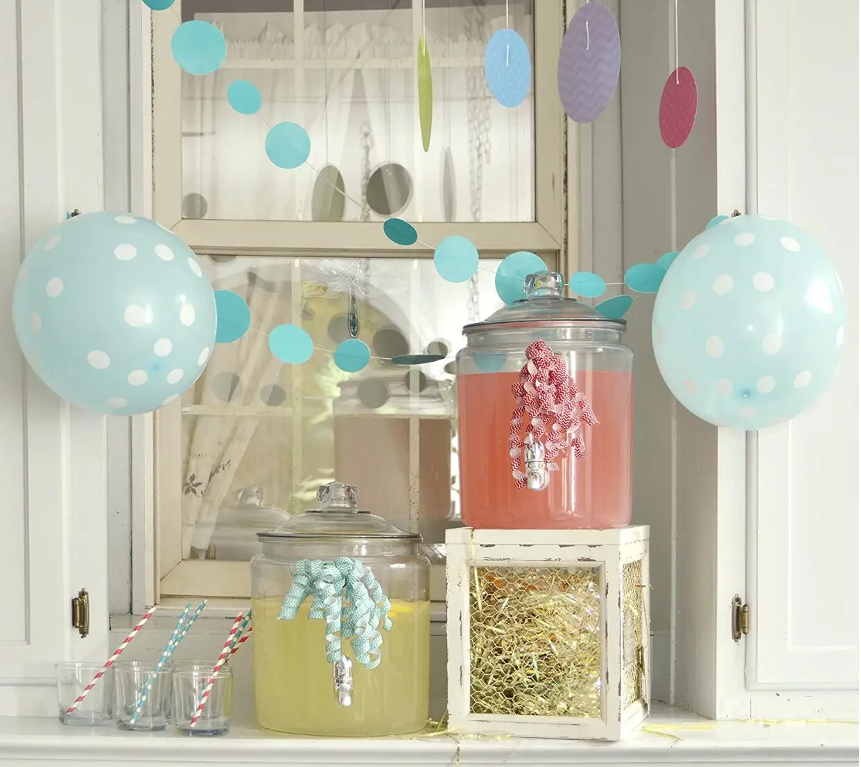 clear or decorated glass mason jar beverage juice dispenser with screw tap