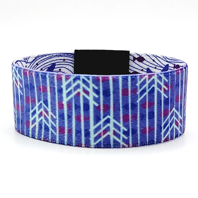 Custom Sublimation Design Elasticated Bracelet Material Polyester Festival Elastic Wristbands Events