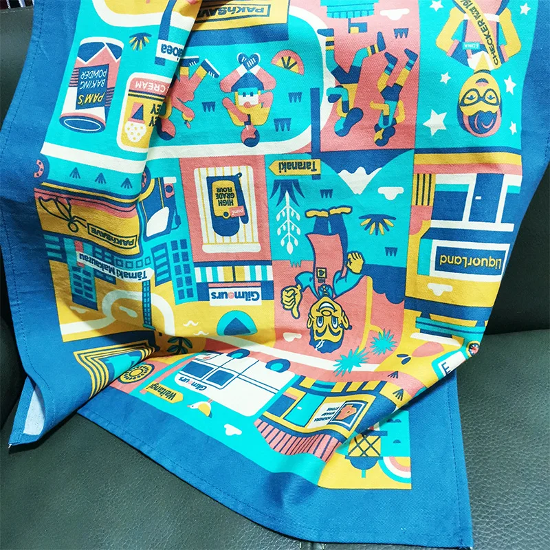 Hot Kitchen Dish Towel Printing Hand Towel Custom Absorbent Soft Lovely Cleaning Towel Wholesale