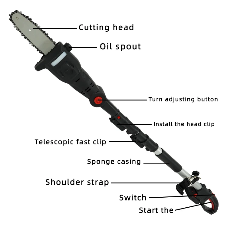 Hot Selling Battery Powered Telescoping Pole Saw Multi-angle Cordless Pole Saw for Trimming Tree