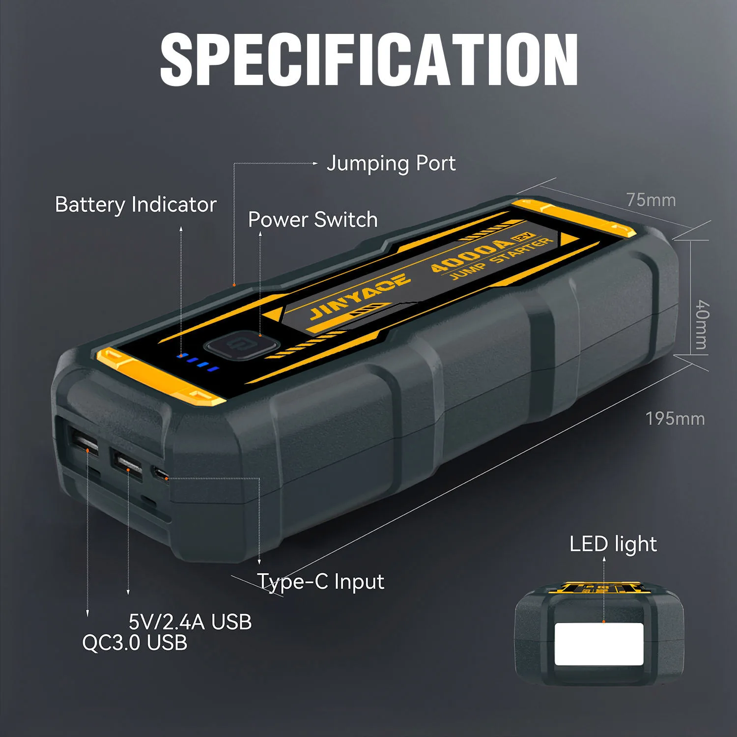 New Emergency 12V 2000A 4000A 6000A Multi-function Battery Boosters Jump Pack Car Jump Starter Power Bank For Vehicles