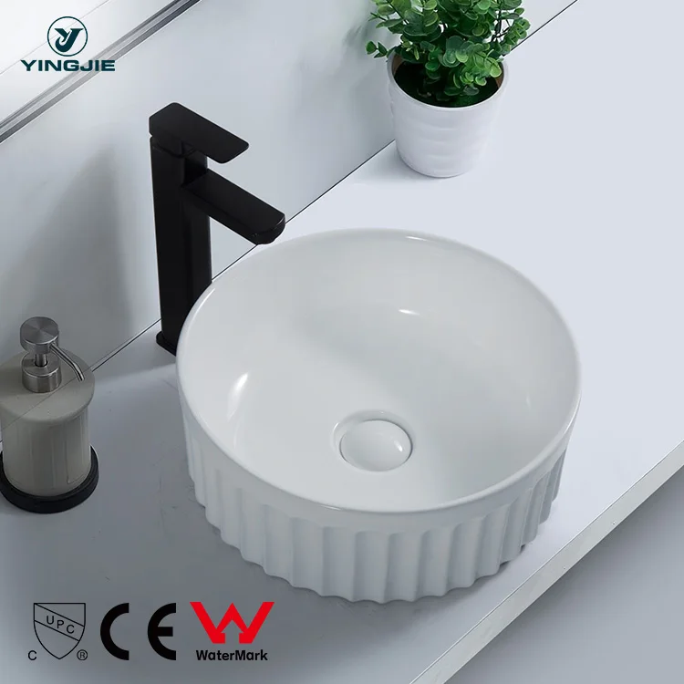 Manufacture Bathroom Basin Flute Irregular Sinks Vessel Lavamanos Modernos Hotel Vanity Basin Bowl Solid Surface Ceramic Washbasins
