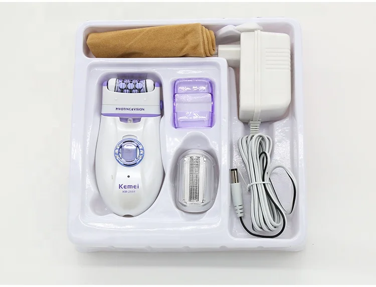 Kemei KM-2668 леди средства ухода за кожей лица эпилятор перезаряжаемая бритва для бритья мужчин и женщин удаления волос Электрический массаж тела депиляция восковыми бусинками машина