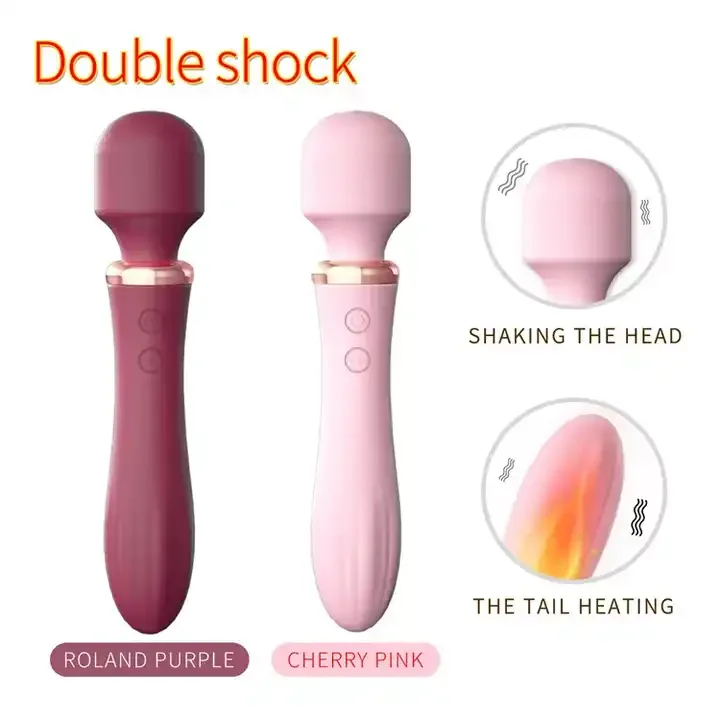10 Frequency popular heating stick adult vibrator for female double shock AV masturbation massager magic wand