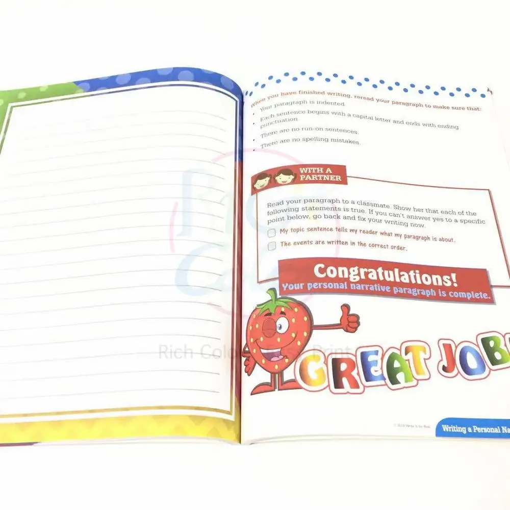 students kids learning writing exercise book perfect binding book printing
