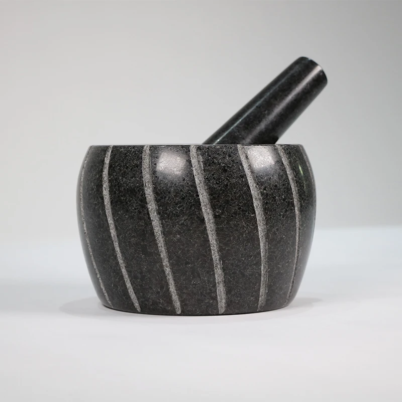 Natural Mortar And Pestle Granite And Marble Stone Marble Pestle Mortar For Kitchen