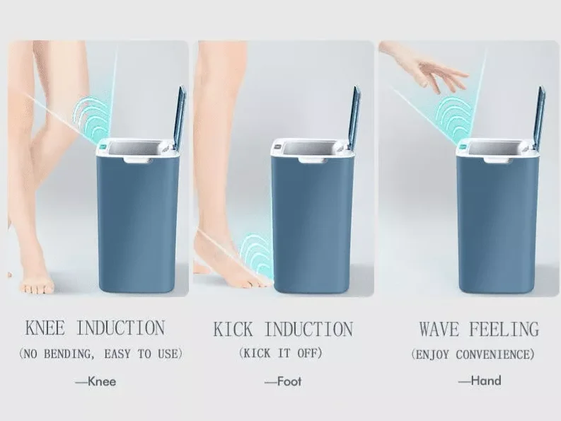 14L kitchen bathroom plastic automatic motion smart garbage bin intelligent rubbish bin with sensor electric trash cans
