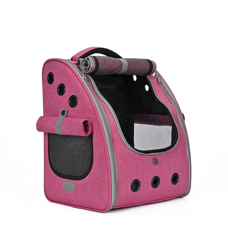 Pet backpack dog pet cat carrier backpack bag foldable portable space back pack carrier foldable outdoor pet backpack