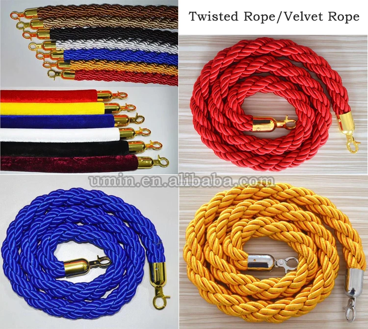 Контроль толпы VIP стенд Королевский синий витой веревка с золотым крючком