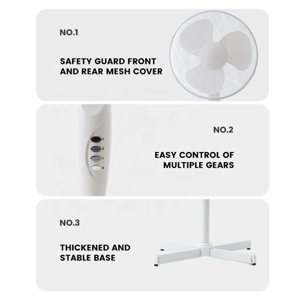 Factory Direct Power Supply Fan Wholesale Mechanical Electric Fan Home 16 Inch Floor Fan